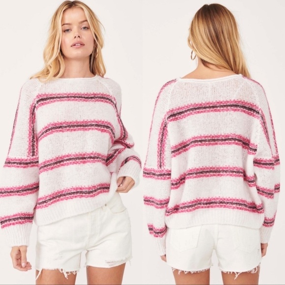 Free People Hockley striped alpaca oversize lightweight sweater - Picture 1 of 14